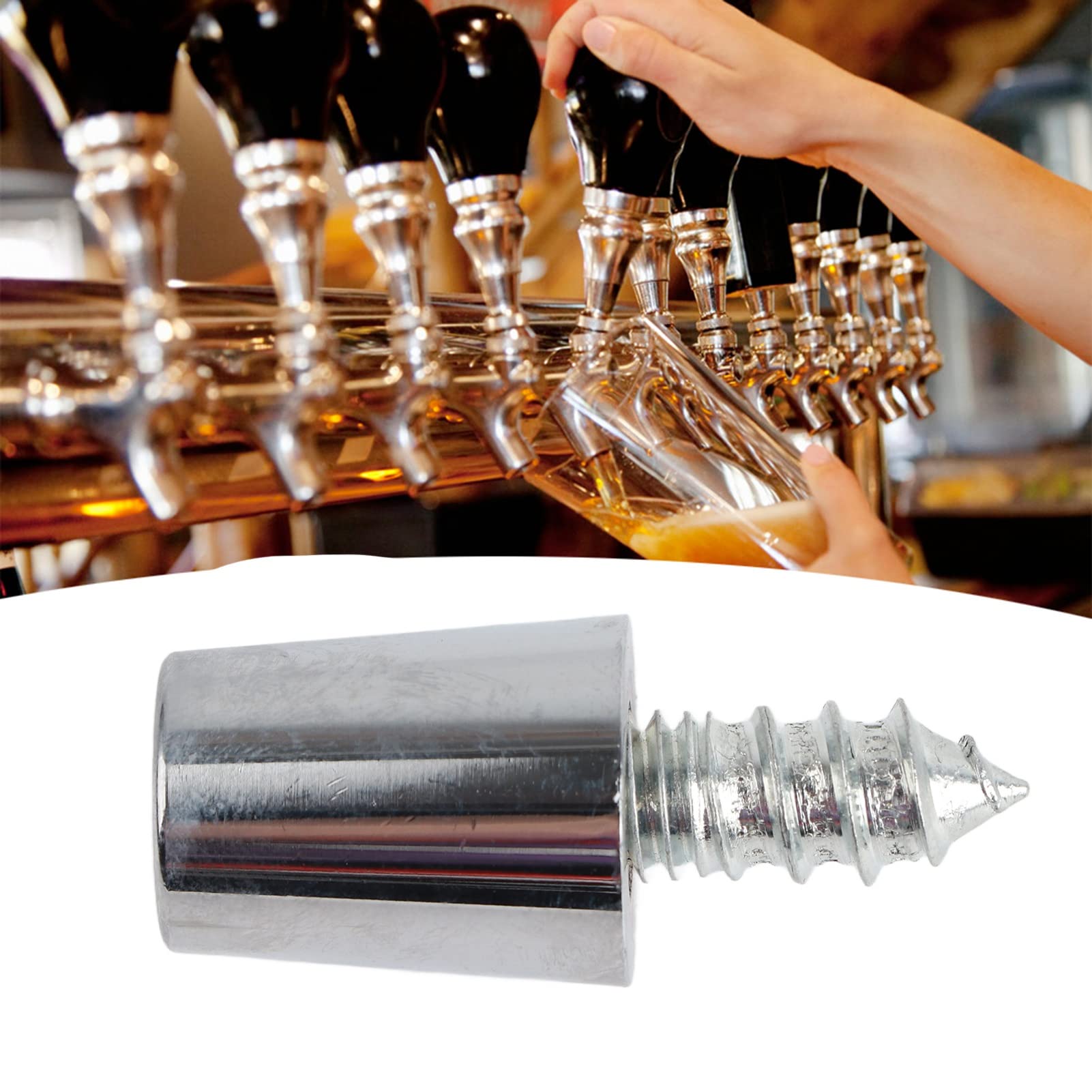 Nikou Beer Tap Handle Set 304 Staianless Steel Beer Tap Ferrules Ferrule Beer Tap Handle Standard Ferrule Bolt Set Home Brewing Accessory
