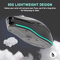 Vista 7 de DAREU EM901X - Mouse inalámbrico para juegos con base de carga RGB recargable, 12K DPI, 6 botones programables, sensor de alta precisión [300IPS]