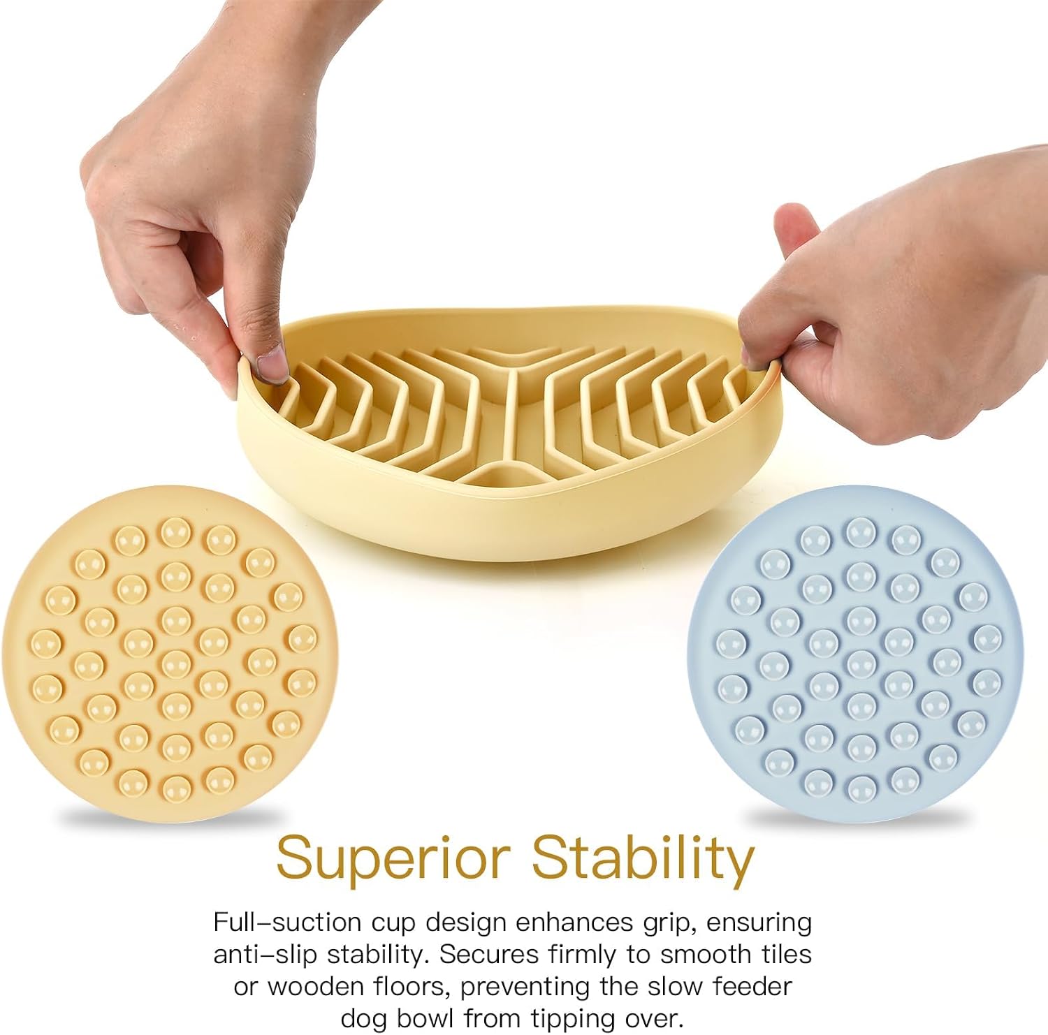 2 Pack Silicone Slow Feeder Dog Bowls, Puzzle Design with Suction Cups image 3