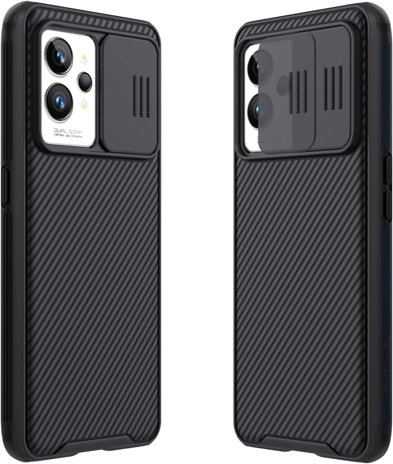 Compatible with Realme GT2 Pro Case, Slide Cover Camera Lens Protection, Soft TPU Bumper Hard PC Back Cover Case (Black), Cam-realmeGT2Pro-case
