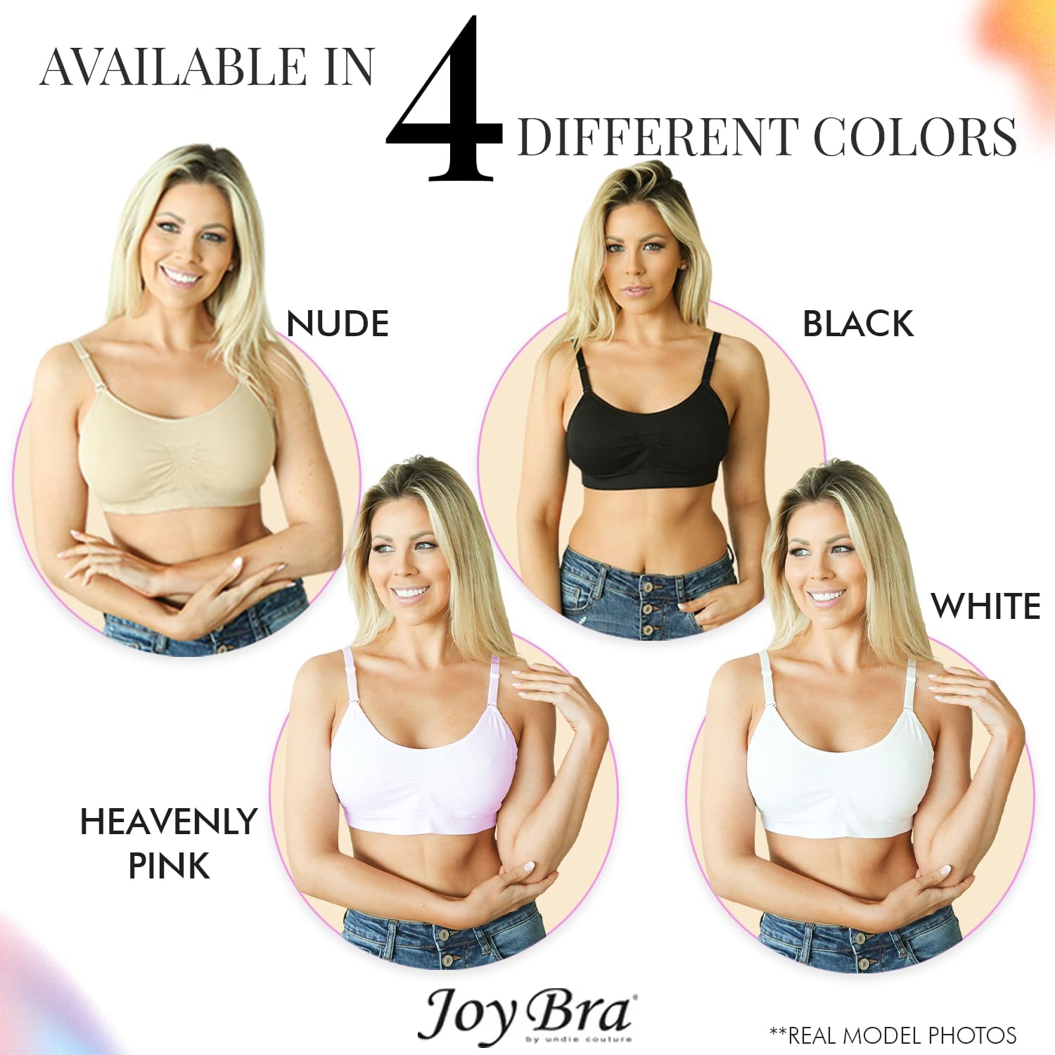 Lace Back Scoopneck Wireless Bra | Seamless Bras for Women | Removable Pads | Adjustable Straps | One Size - Image 5