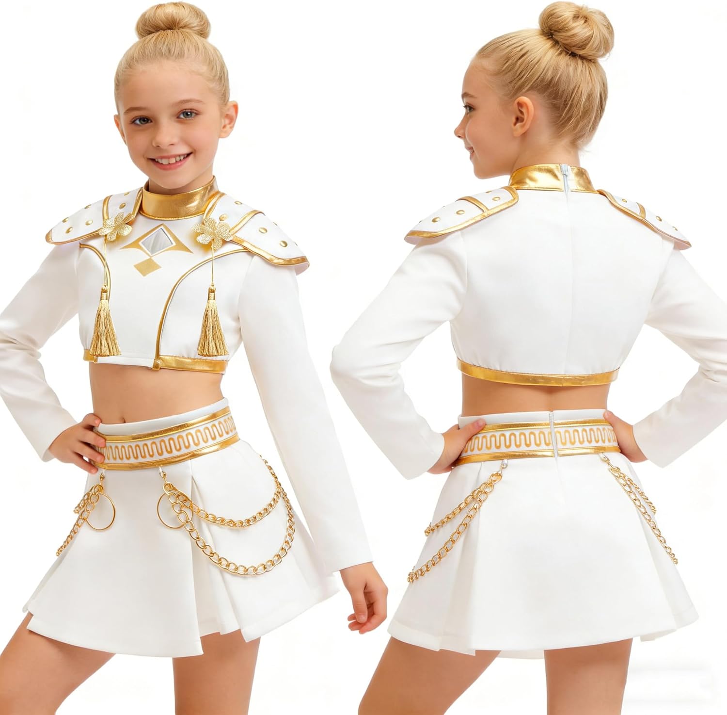 Kids Demon Pop Singer Rumi Mira Zoey Costume Girls Halloween Party Hunter Cosplay Dance Stage Outfit Set