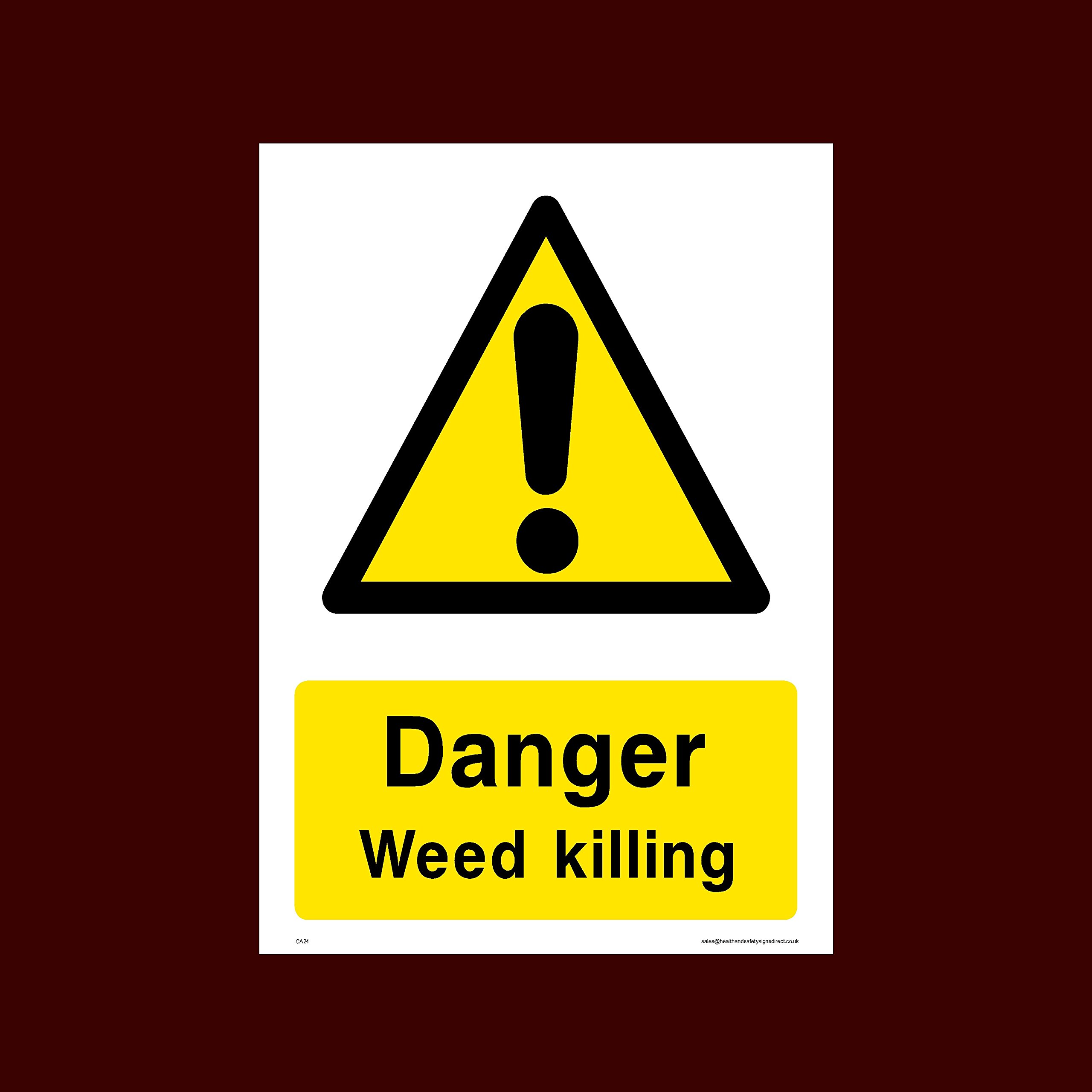 Ussp&S Danger Weed Killing Sticker/Self Adhesive Sign - Warning, Farm, Dogs, Agriculture, Cattle, Sheep, Bull - (Ca24)