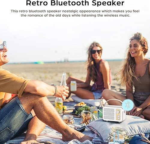 Miniatura 2 de Altavoz Bluetooth retro, JS-6949, morado, altavoz inalámbrico de estilo vintage con Bluetooth 5.0, salida de 5 W, tiempo de reproducción de 6 horas,