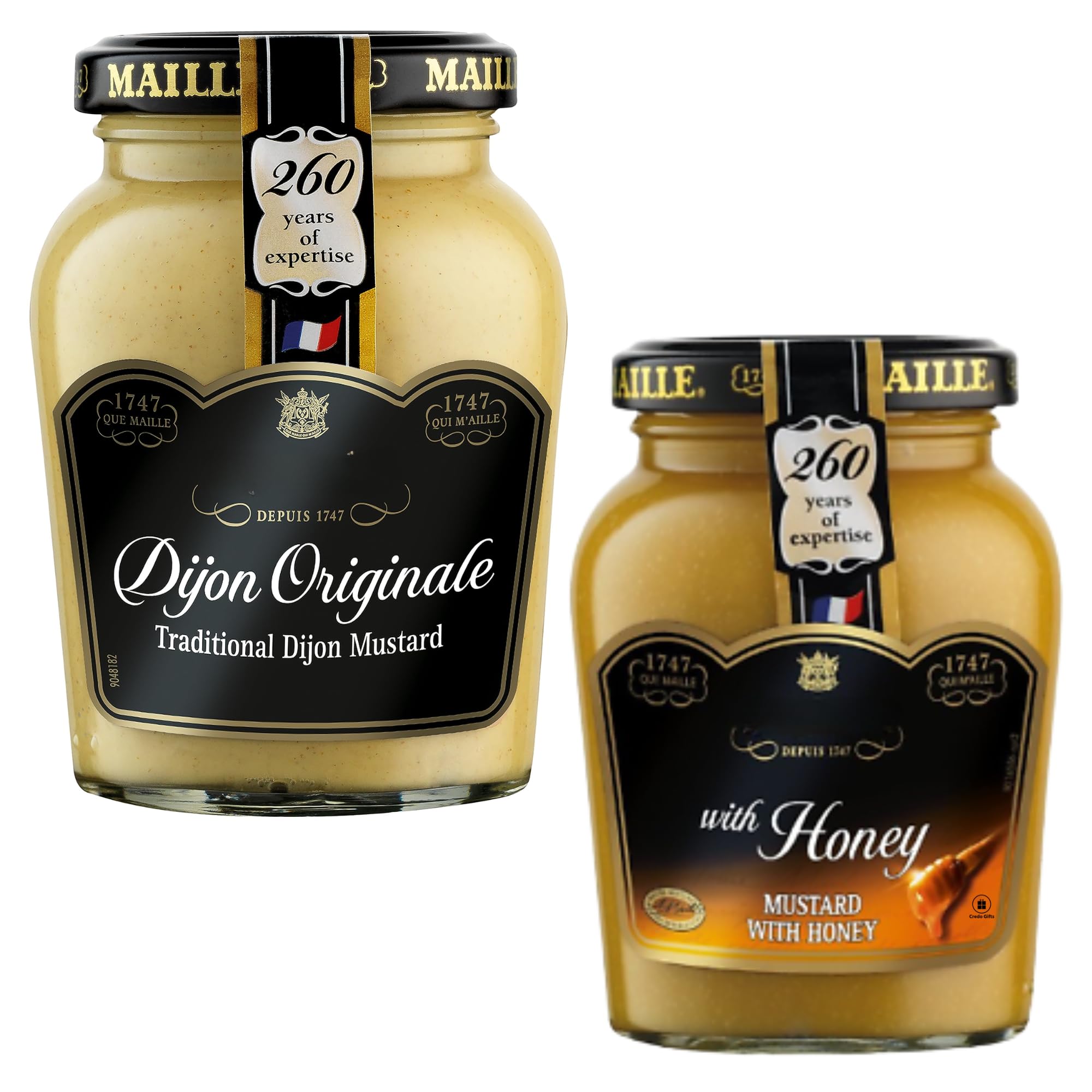 Mustards Bundle with Maille Original Dijon Mustard 215g With Maille Honey Mustard 230g (2 Pack)