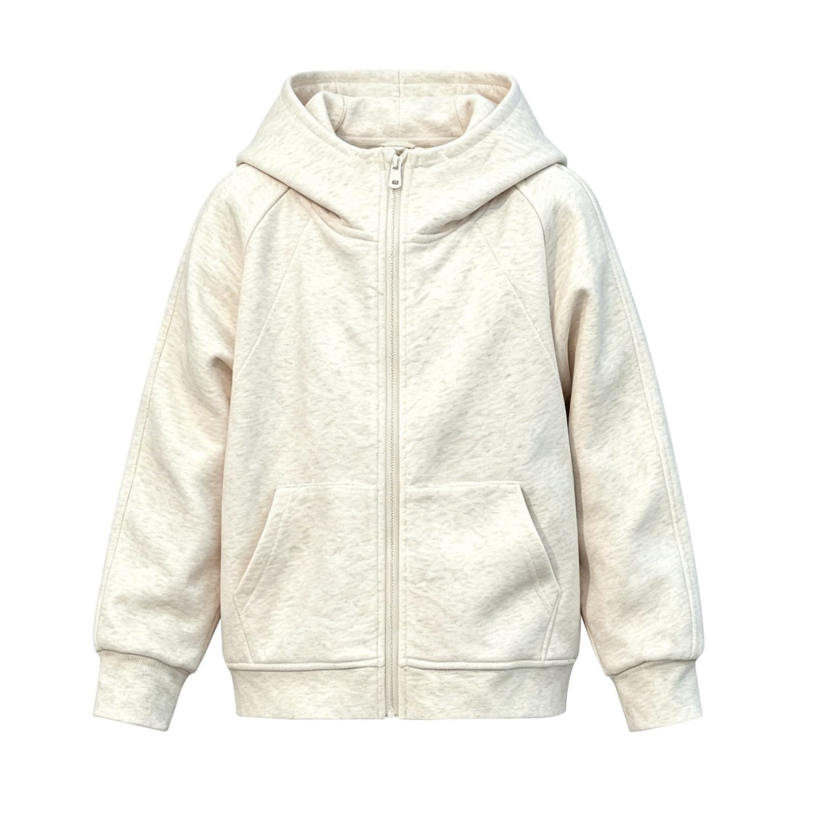 Sudadera lisa con capucha y cremallera para niñas | Chaqueta con cremallera completa, suave, informal, a la moda, ligera, cómoda, de manga larga, para otoño e invierno