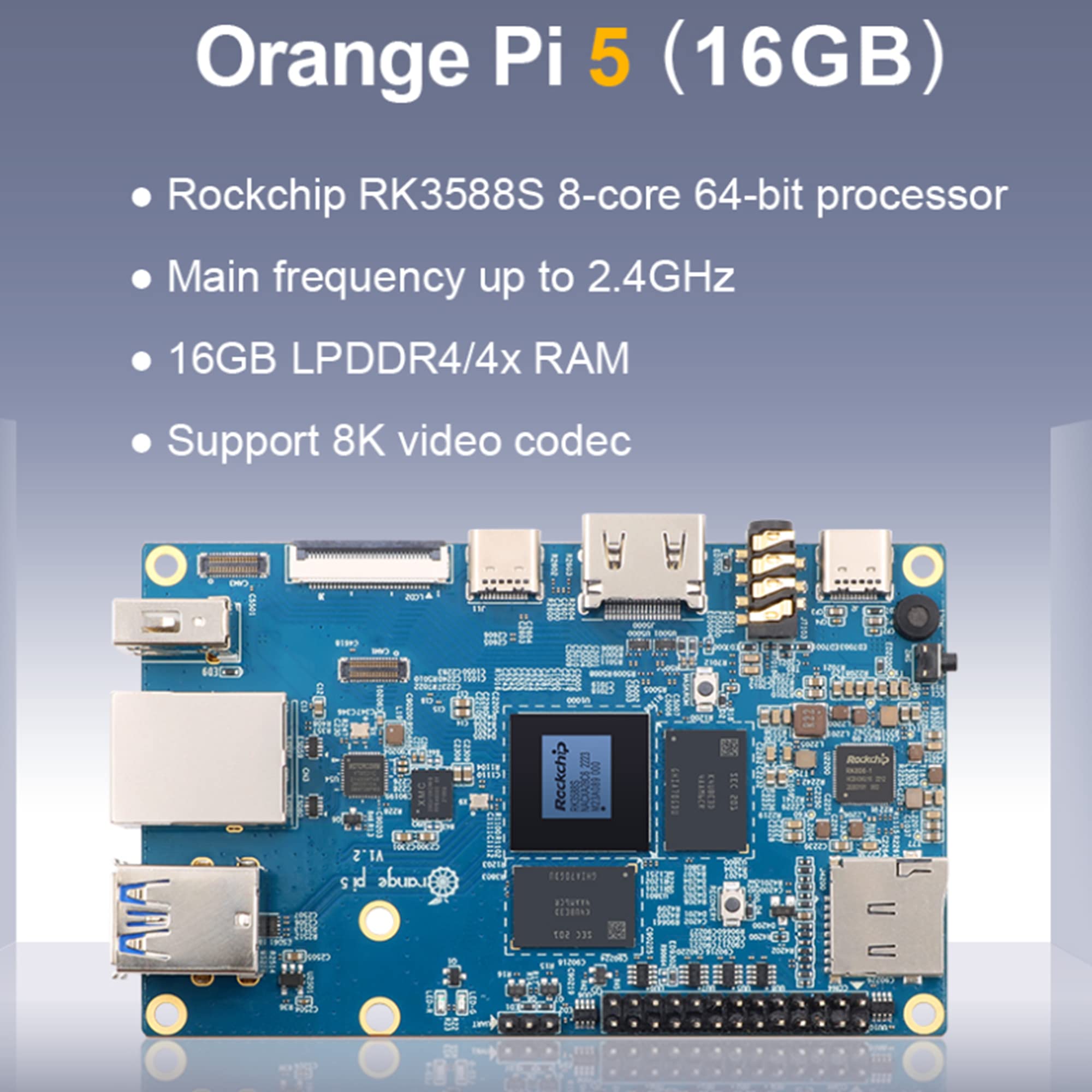 【16GB】Orange Pi 5 WiFi6/BT搭載 RK3588S 8コア Amazon.co.jp: Orange Pi 5 16GB RK3588S、PCIEモジュール外部WiFi+BT