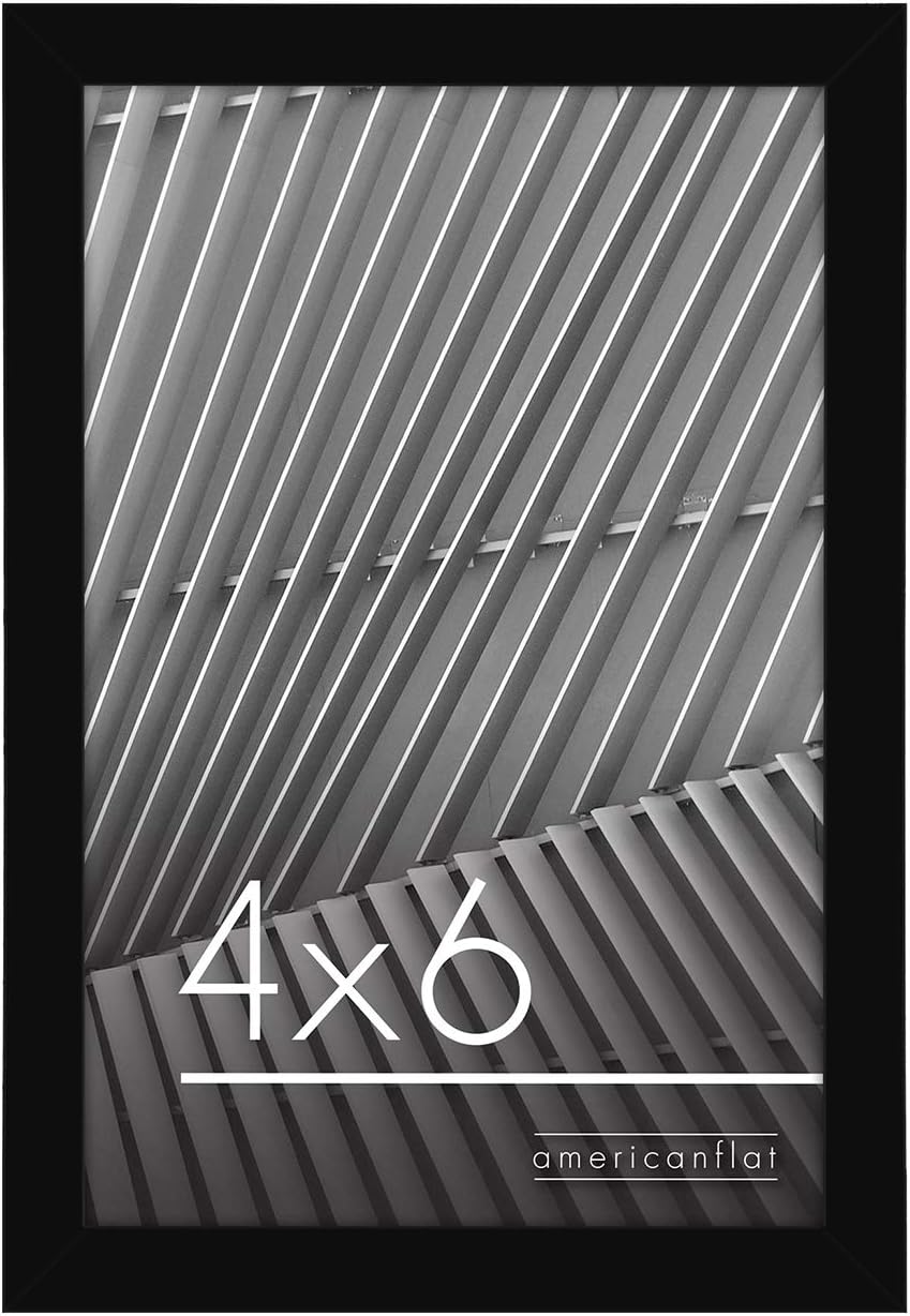 Americanflat 4x6 Picture Frame in Black Thin Border