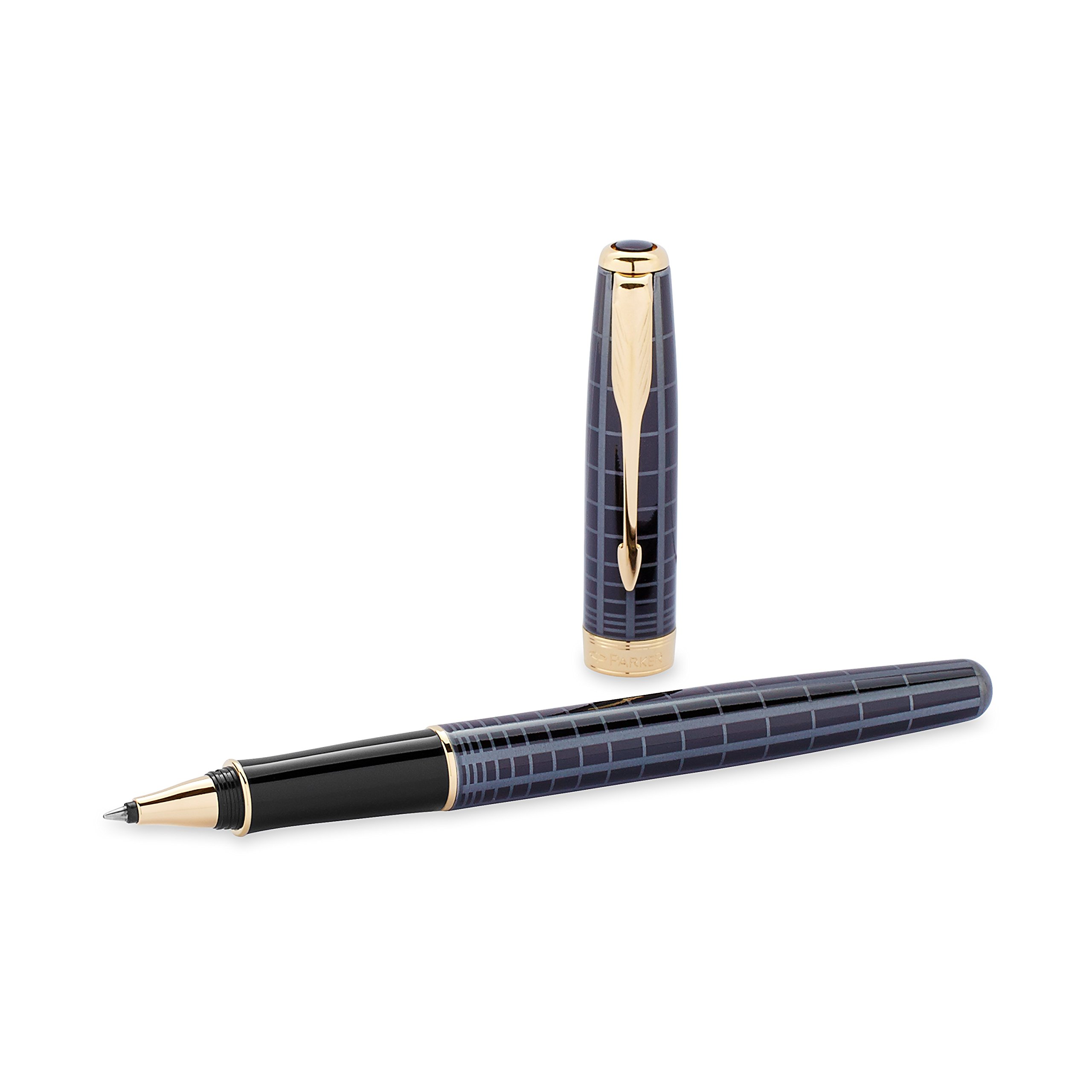 ParkerSonnet Dark Grey Gold Trim Rollerball Pen - Gift Boxed
