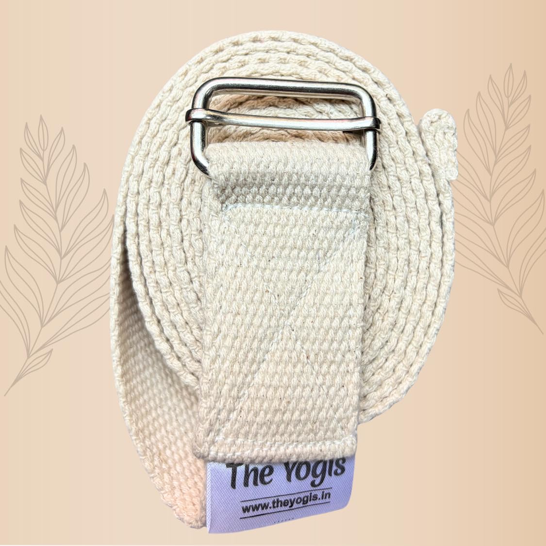 The Yogis Yoga Stretch Belt for All Levels of Asanas Organic Cotton Belt | Best for Yoga, Pilates, Physical Therapy, Fitness iyengar yoga belt prop's | 9 Feet Long Premium Cotton Belt