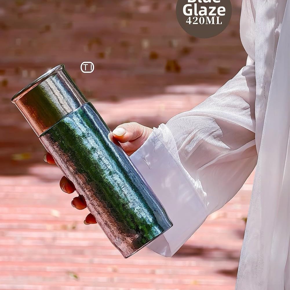 Tasse de voyage isotherme en titane pur 420 ml – Tasse légère à double paroi pour thé chaud et café, pour le camping, la randonnée, les déplacements, gravure personnalisée disponible (f)