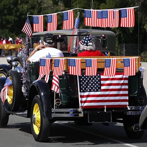 Miniatura 7 de LOMIMOS 33Ft 40PCS American Flag Banner, for Independence Day Memorial Day 4th of July USA Patriotic Event Sport Carnival Bars Porch Home Fence
