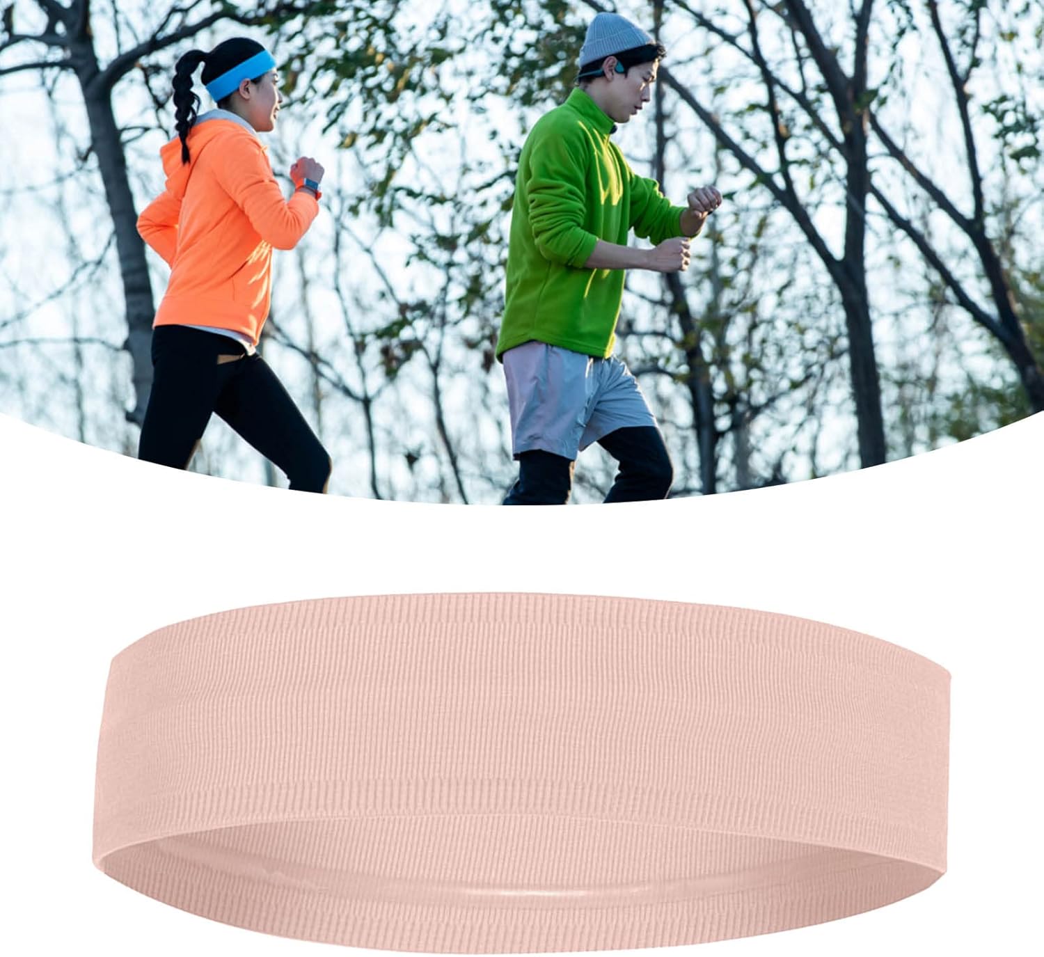 Sports Headband Prevent Slip Moisture Wicking Soft Elastic Men Women Sweatband for Fitness Yoga Running Pink