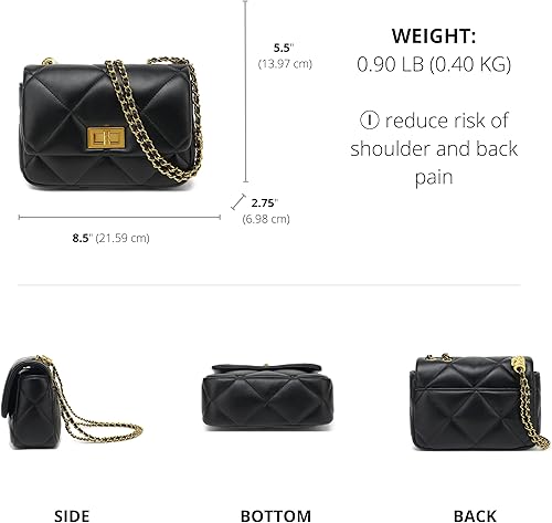 Miniatura 3 de Scarleton Crossbody Bags for Women, Quilted Shoulder Bag Purse, Gold Chain Crossbody Bag Purses for Women, H2117