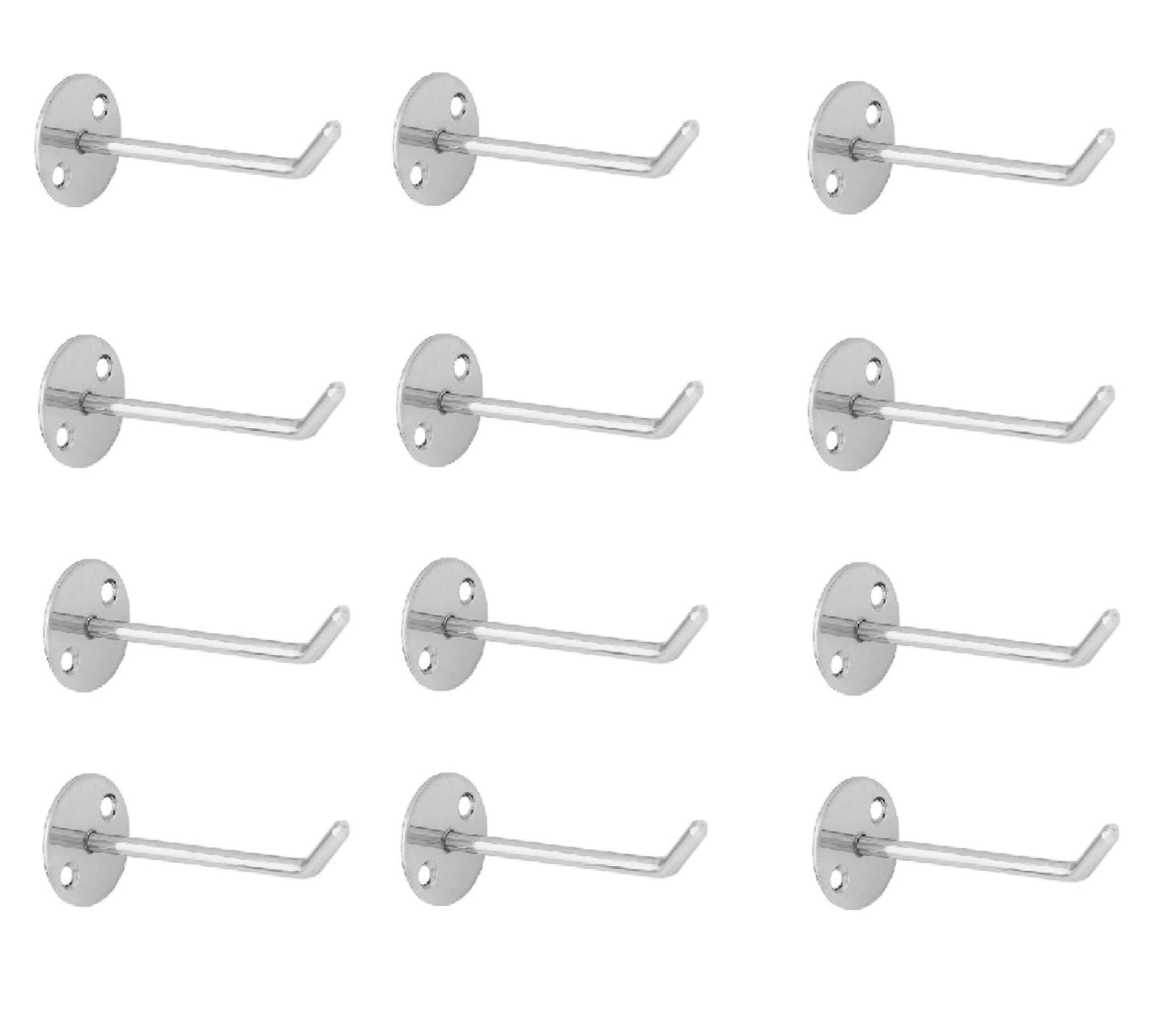 12 Pcs 4" Inch Stainless Steel Wall Mount Heavy Duty Display Hook Hanger for Mobile Shop,Counter Display with Hardware Fittings(4 Inches, 12 Pcs)