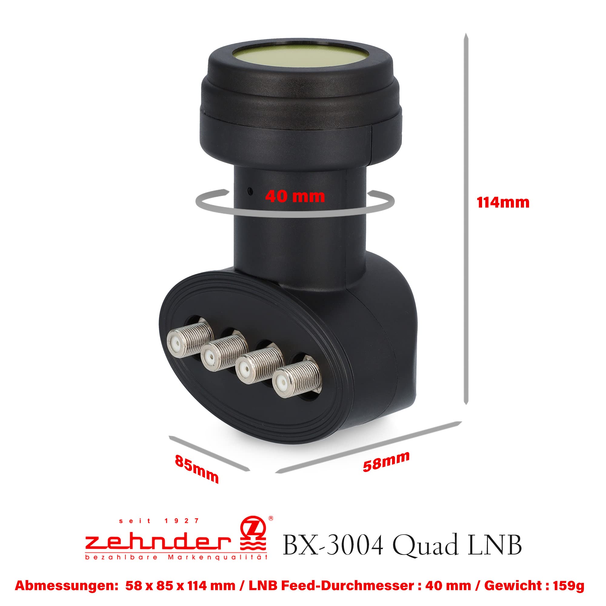 ZEHNDER Quad LNB, blindaje LTE, protección solar UV, LNB digital 4K para 4 participantes, receptor de satélite HD LNC para antena parabólica