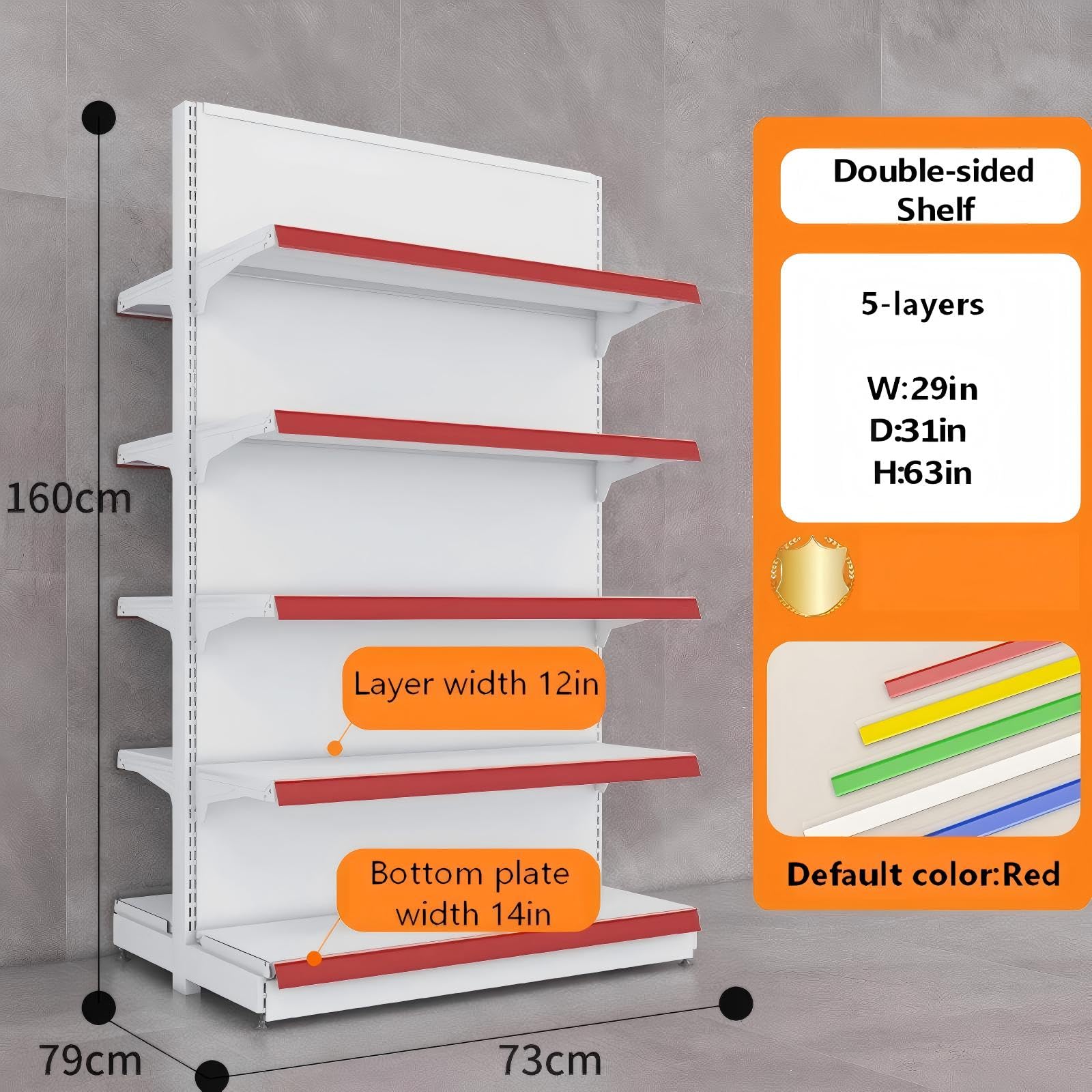 Verstellbares, doppelseitiges Verkaufsregal, Höhe und Design, 2 Farben (weiß/schwarz), perfekt für Merchandising, B 29 x T 31 x H 63 cm