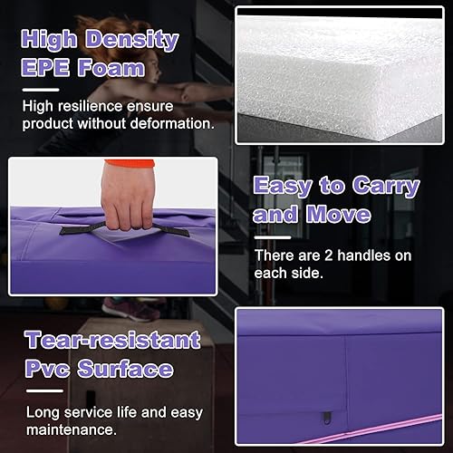Miniatura 3 de BLKMTY Colchoneta de gimnasia inclinada, colchoneta plegable para gimnasia inclinada, alfombrilla de cuña de queso para niños, tapete de ejercicio