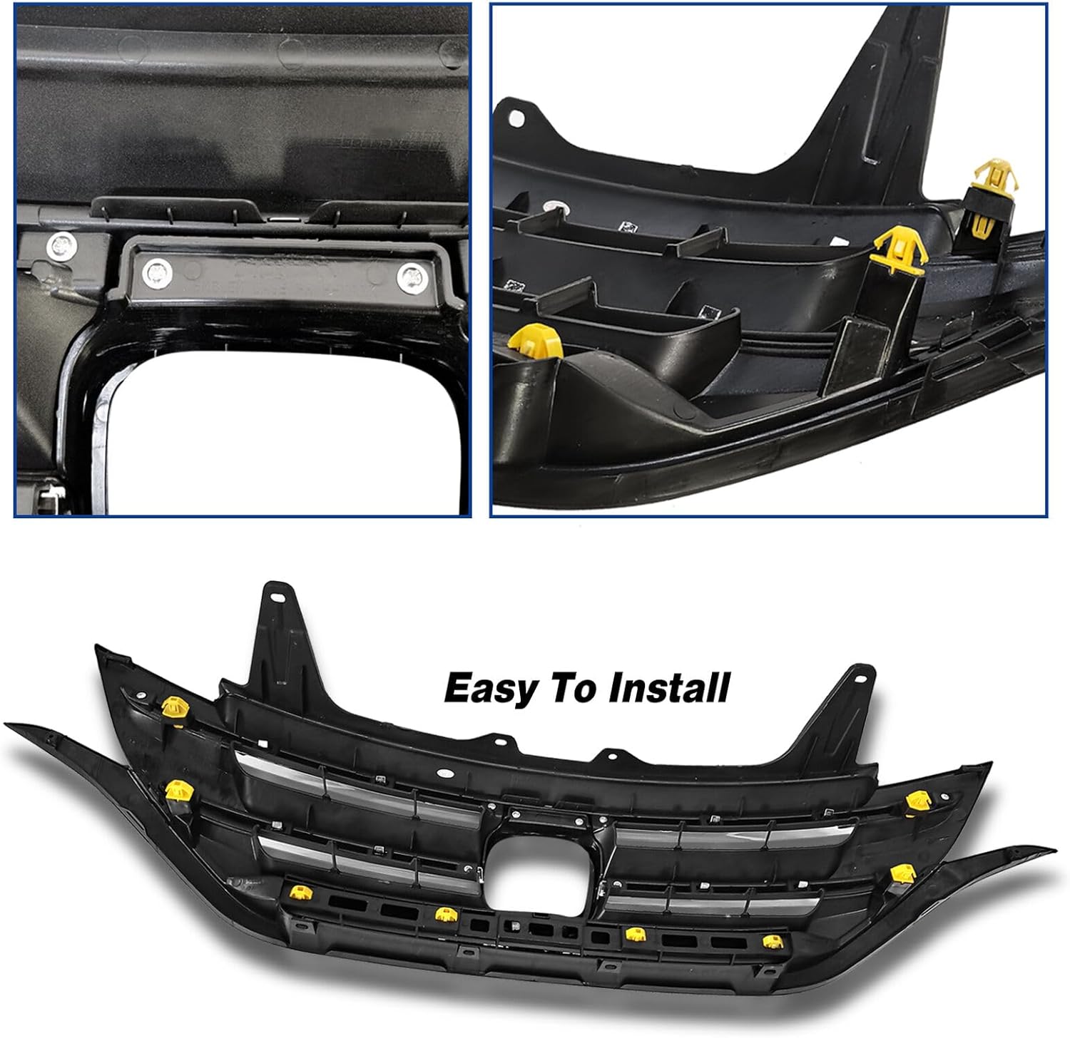Bewild Fit For 2012 2013 2014 Honda CRV CR-V Front Bumper Hood Upper Grille With Chrome Trim Replacement For 71121T0GA01ZA, HO1200211