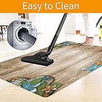 Vista 16 de Teal Hardwood Floor Desk Chair Mat, Painted Wood Board Horizontal Lines Birthdays Easter Holiday Print Backdrop Image, Protects Hardwood Floor Under