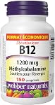 Webber Naturals Vitamin B12 1200 mcg, Timed Release, 150 Tablets, Supports Energy Production and Metabolism, Vegan