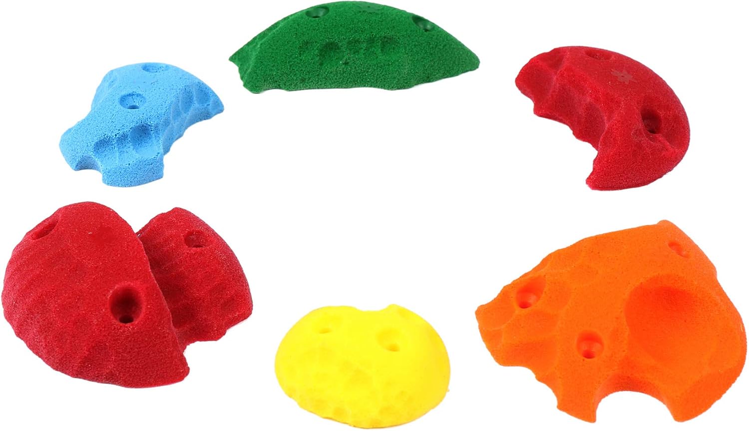 Atomik Rock Climbing Holds Set of 6 Screw-On Limestones in Assorted Bright Tones