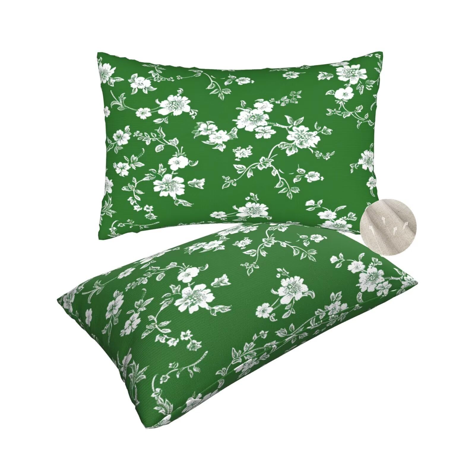 Housses de coussin gris vert protège oreiller rectangulaire 50x70