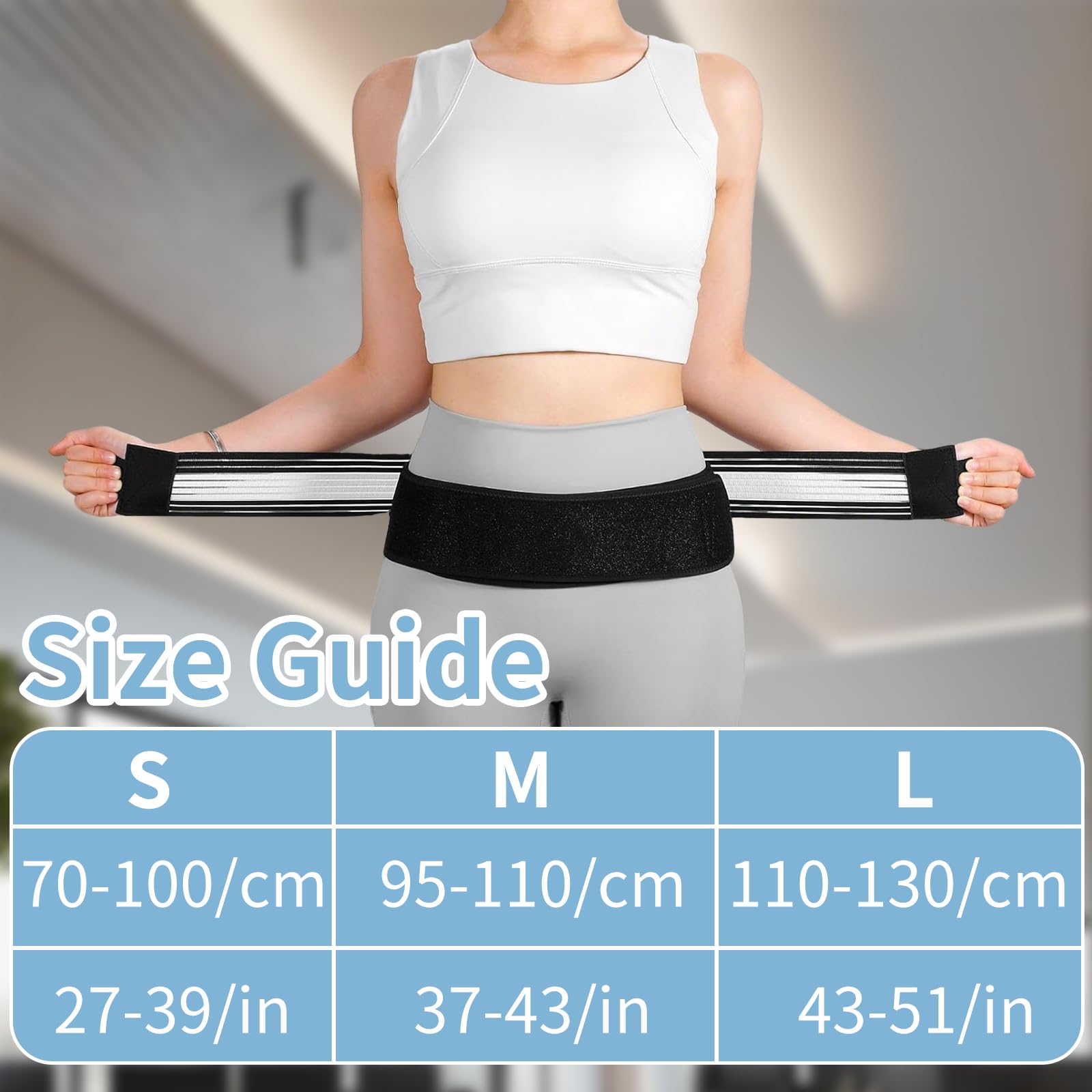 Cinturón de Soporte Sacroilíaco, Cinturón de Alivio del Dolor de Espalda, Transpirable Antideslizante Faja Lumbar para Hombres y Mujeres, Cinturon Pelvico (Medium)