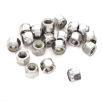 10pcs 1/2-13 Lock Nuts 304 Stainless Steel / 18-8, Nylon Inserted Self Locking Nut Silver Tone, 1/2-13 Nylock Nuts, 1/2 Nylon Lock Nuts for Machine
