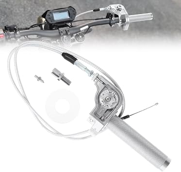 Mini Bike Throttle Grip 7/8" 22mm Quick Twister with Throttle Cable | CNC Aluminum, Throttle & 49.5" Throttle Cable, Universal Twist Throttle for Dirt Bike Pit Bike ATV Scooter Motorcycle, Silver