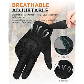 KUMGIM Tactical Gloves for Men Women, Motorcycle Gloves Touchscreen Airsoft Hunting Shooting Glove Black Tan for Outdoor Paintball Work Motorcycle Climbing Survival Training