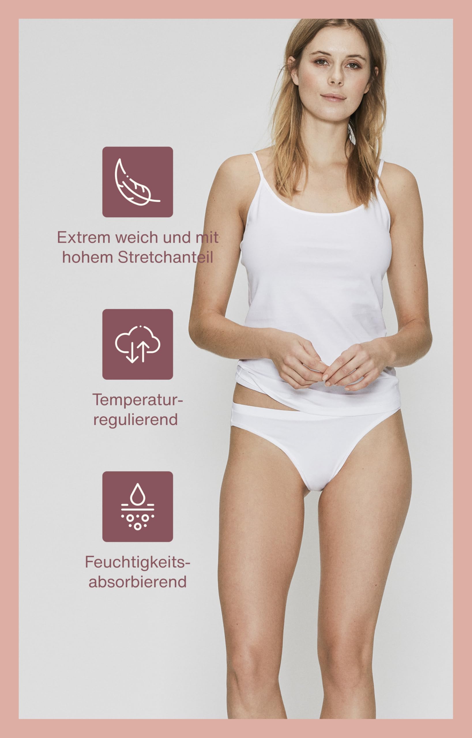 String Damen 3er Pack | Bambus Unterhosen Damen | Temperaturregulierende und Feuchtigkeitsabsorbierende Damen-Unterhosen | FSC®-zertifizierter Damen String | Damen Slips Mehrpack