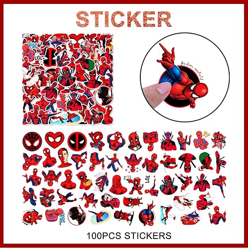 Miniatura 2 de 100 calcomanías de araña para niños para botellas de agua automóvil bicicleta parachoques patineta equipaje laptop