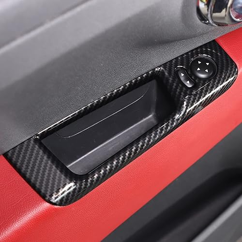 Miniatura 5 de Para Fiat 500 2010-2024 LHD Abarth 595 2014-2024 ABS Interruptor de ajuste del espejo trasero del coche Adhesivos decorativos del marco Accesorios