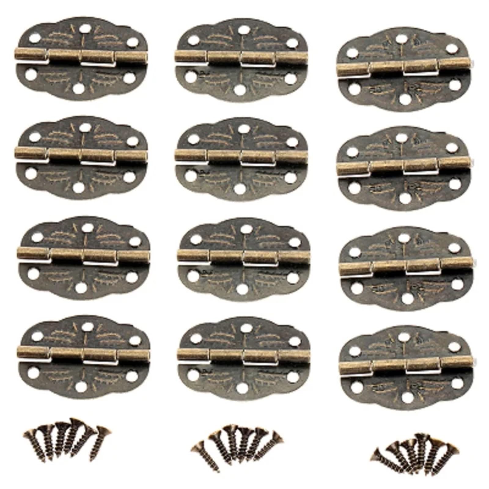 20 sztuk 30x22mm antyczne meble dekoracyjne zawiasy do drewnianego prezentowego pudełka z biżuterią Decor okucia sprzęt meblowy ze śrubą