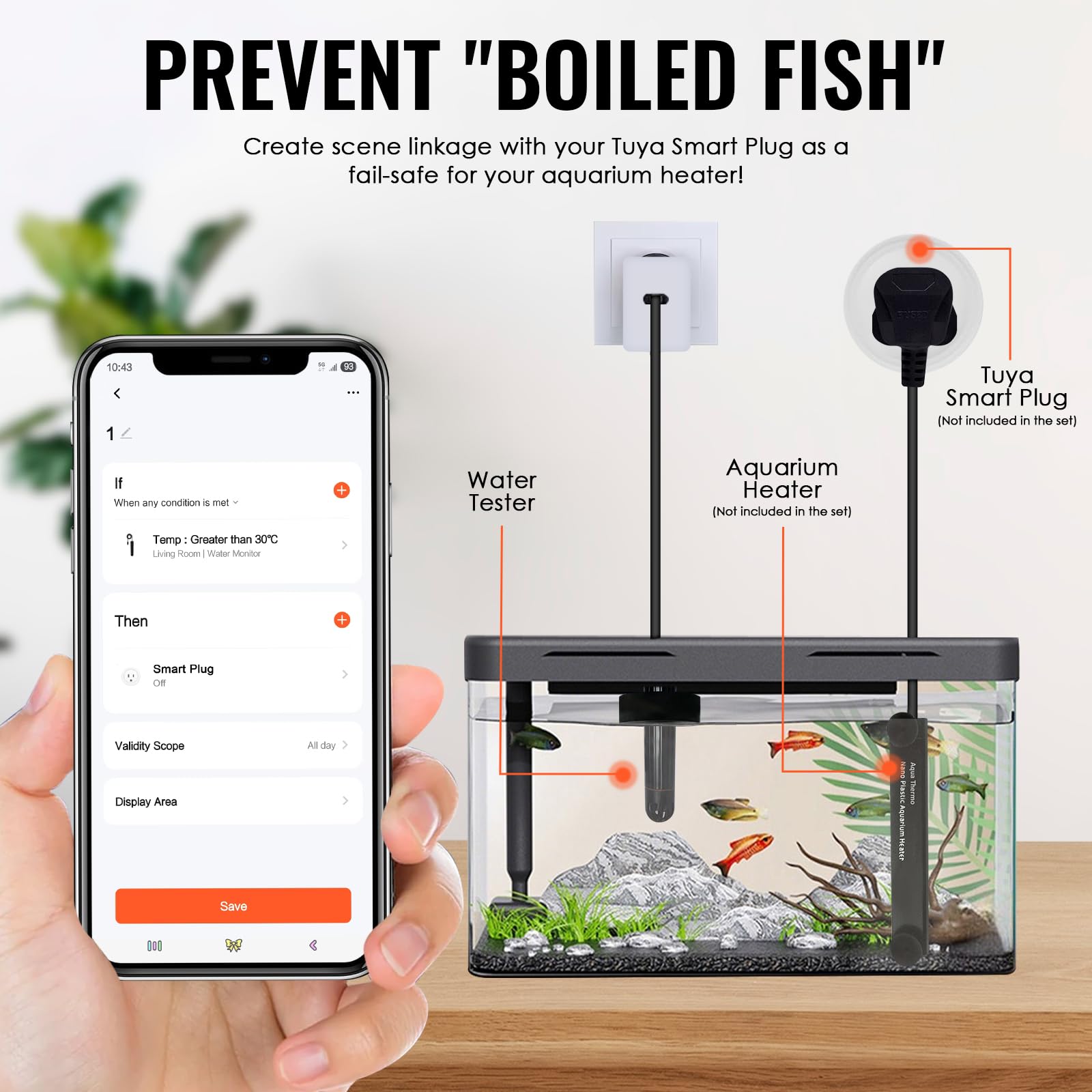 TEKCOPLUS Smart WiFi - Monitor digitale 7 in 1 per acquari e colture idroponiche, tester per pH, temperatura, TDS, salinità CE, gravità specifica e ORP, sonda multi-parametro in tempo reale con
