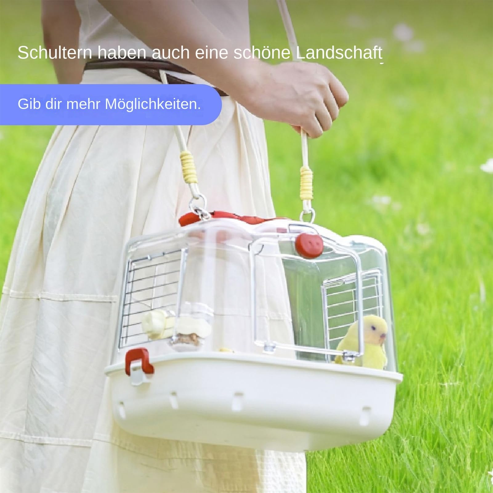 Jaula de Transporte para Aves de Viaje Transportín Ligero para Loros | ملمع شفاه متغير اللون للنساء Para Paseos Al Aire Libre Con Periquitos, Ninfas Y Periquitos Australianos
