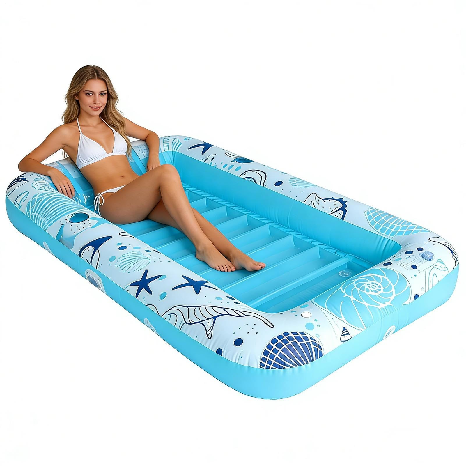 Chaise Longue Flottante Gonflable pour Bronzage Piscine Chaise Longue | Lit de Bain de Flottant pour Plage Lac Vacances d'Été Resort Adultes Familles