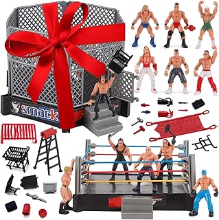ToyVelt Wrestling Toys Playset with 32-Piece 2" - WWE Action Figures for Boys 8-12 Playset, Safe and Durable Toys, Comes with Wrestling Ring & Realistic Action Figures