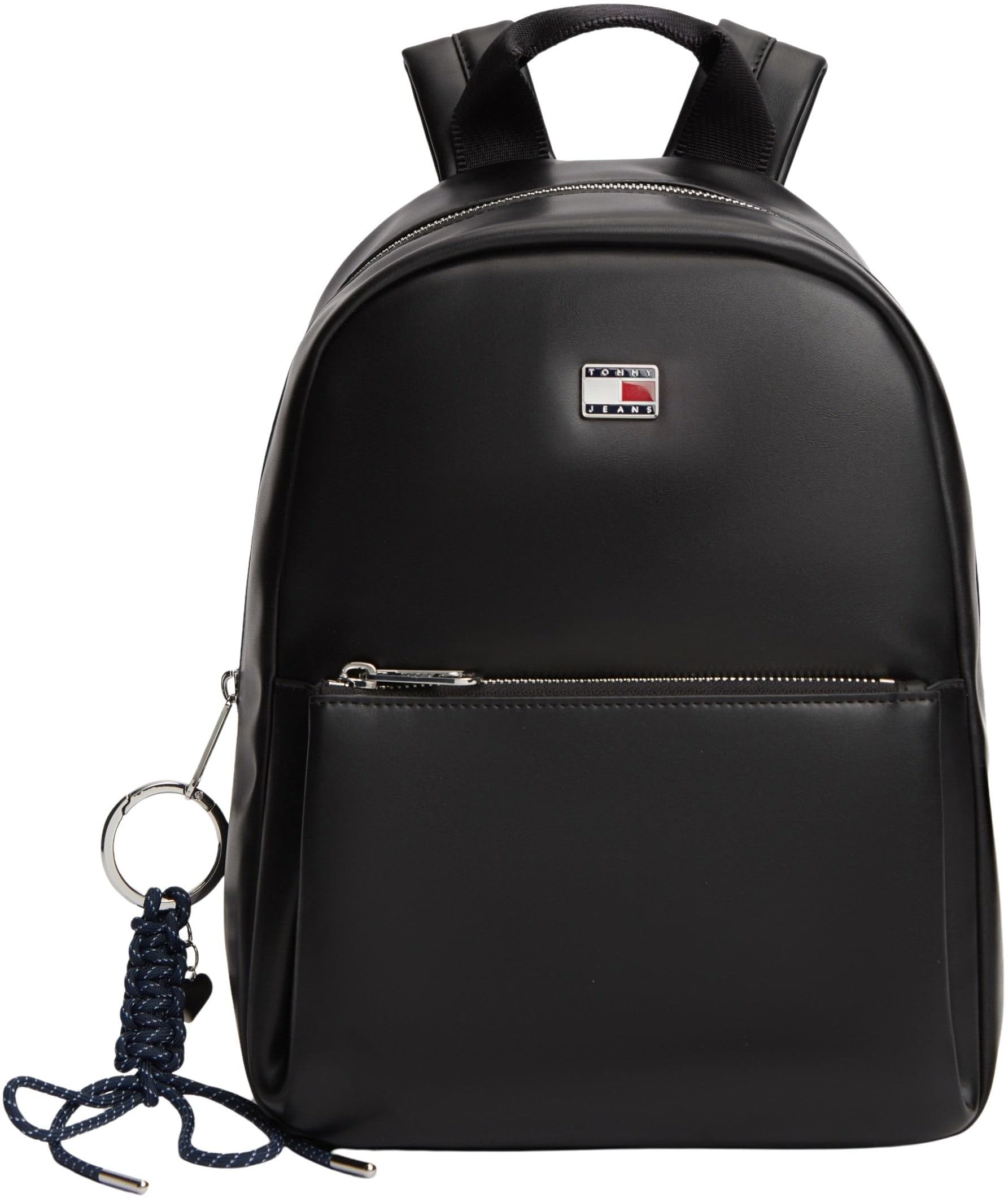 Tommy Hilfiger Women's Black Logo Charm Dome Backpack
