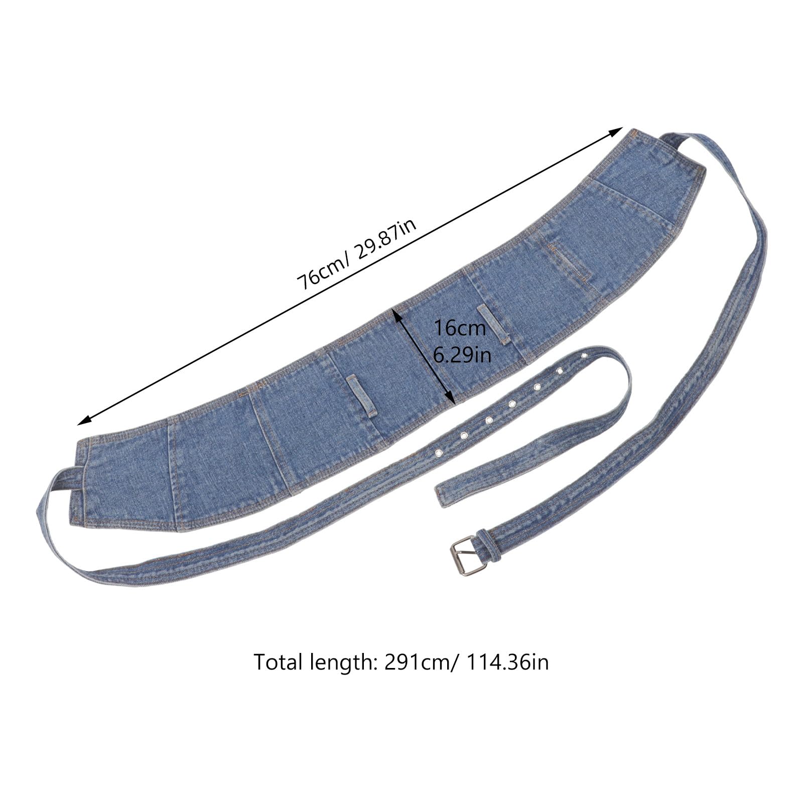 SOIMISS Ceinture en Denim Bleu Large pour Femme, Style All-match