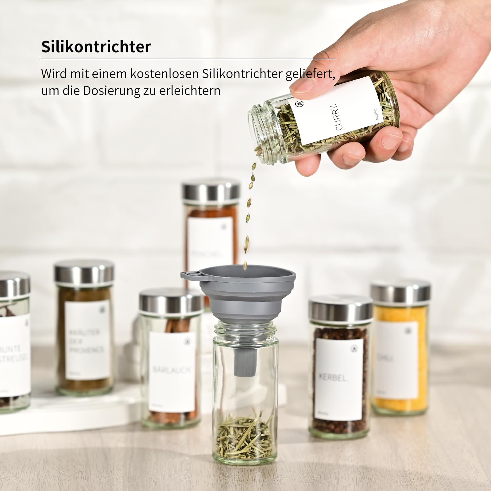 Miorkly 30 Pots à éPices en Acier Inoxydable De Qualité SupéRieure avec Couvercles, Pots Ronds, Contenants à éPices Transparents, Pots à éPices, Pots à éPices à éTiquettes Rondes