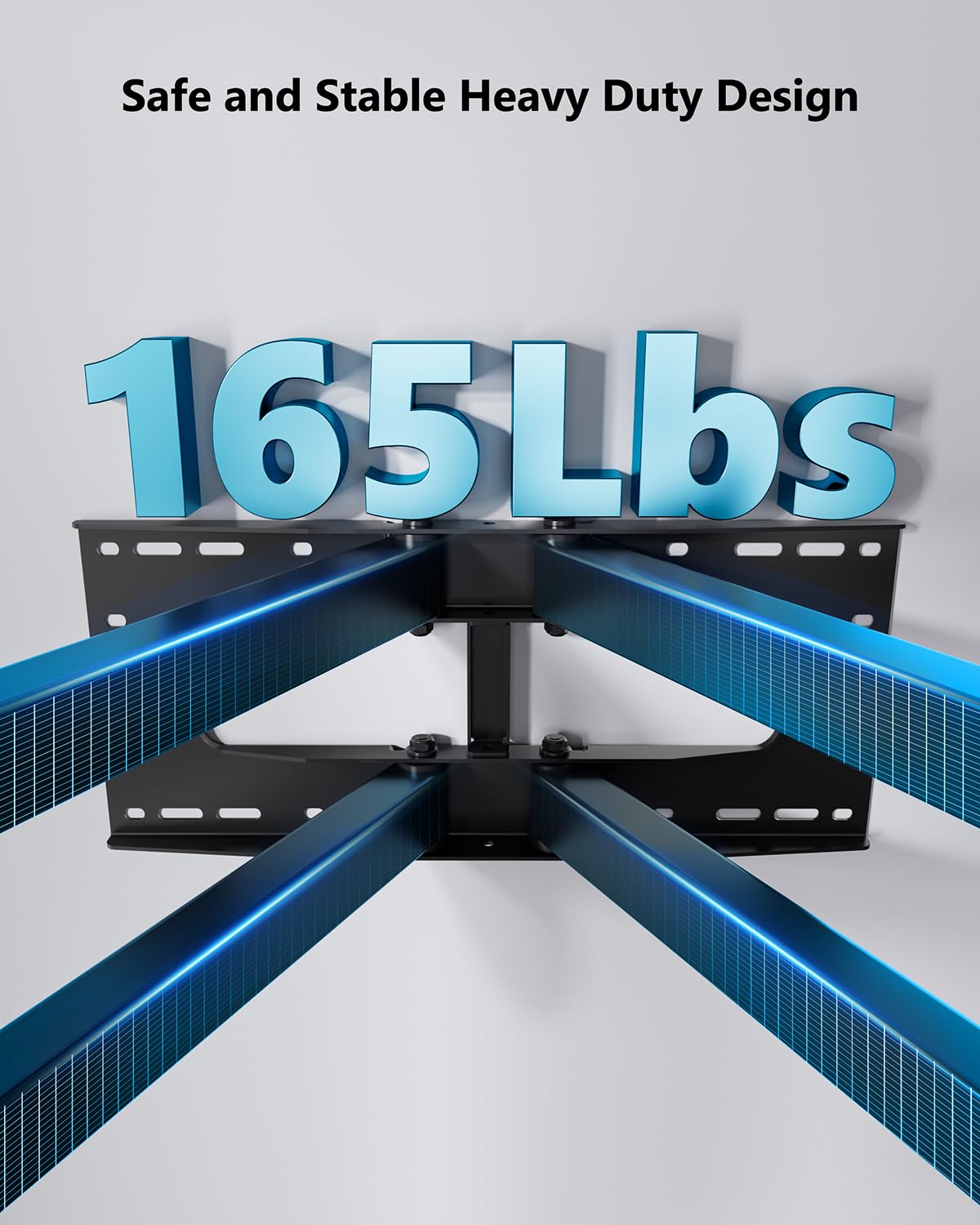 supporto tv parete FORGING MOUNT Supporto a parete per TV Braccio lungo 1090 mm orientabile e inclinabile per TV o monitor piatti e curvi da 37-90 pollici fino a 75 kg, VESA max. 600x400 mm