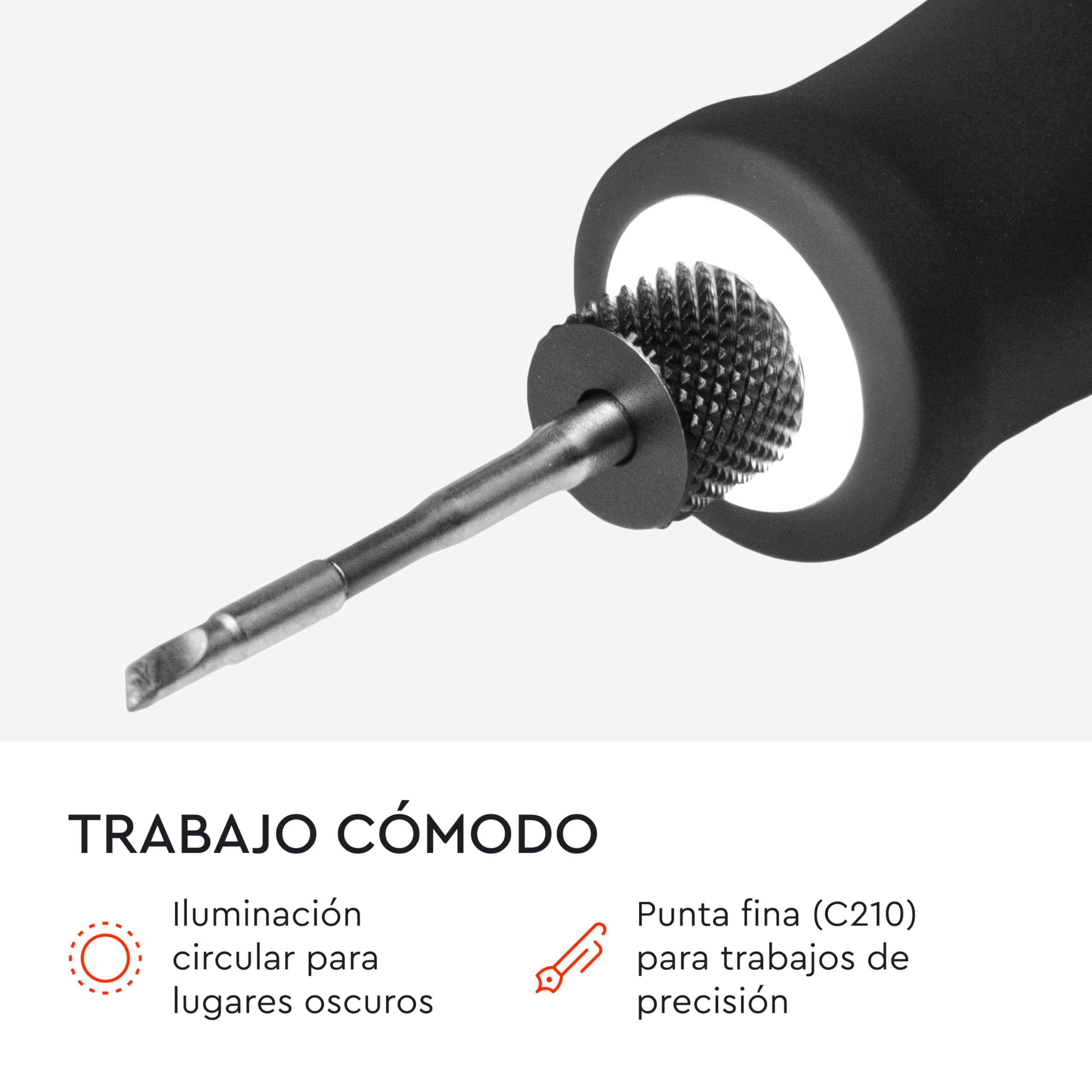 Soldador de Estaño Inalámbrico USB-C, 200-450°C, Calentamiento en 30s, Batería 2600mAh, Display LED, Soldador de Precisión para Electrónica, Kit Completo, CSI-36
