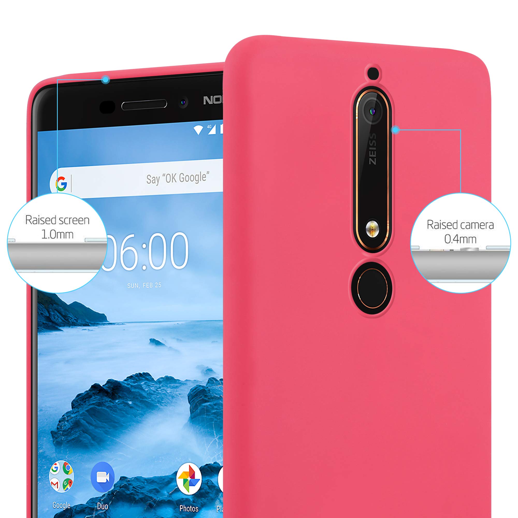 Cadorabo Custodia per Nokia 6 2018 / Nokia 6.1 in CANDY BLU SCURO - Morbida Cover Protettiva Sottile di Silicone TPU con Bordo Protezione - Ultra Slim Case Antiurto Gel Back Bumper Guscio
