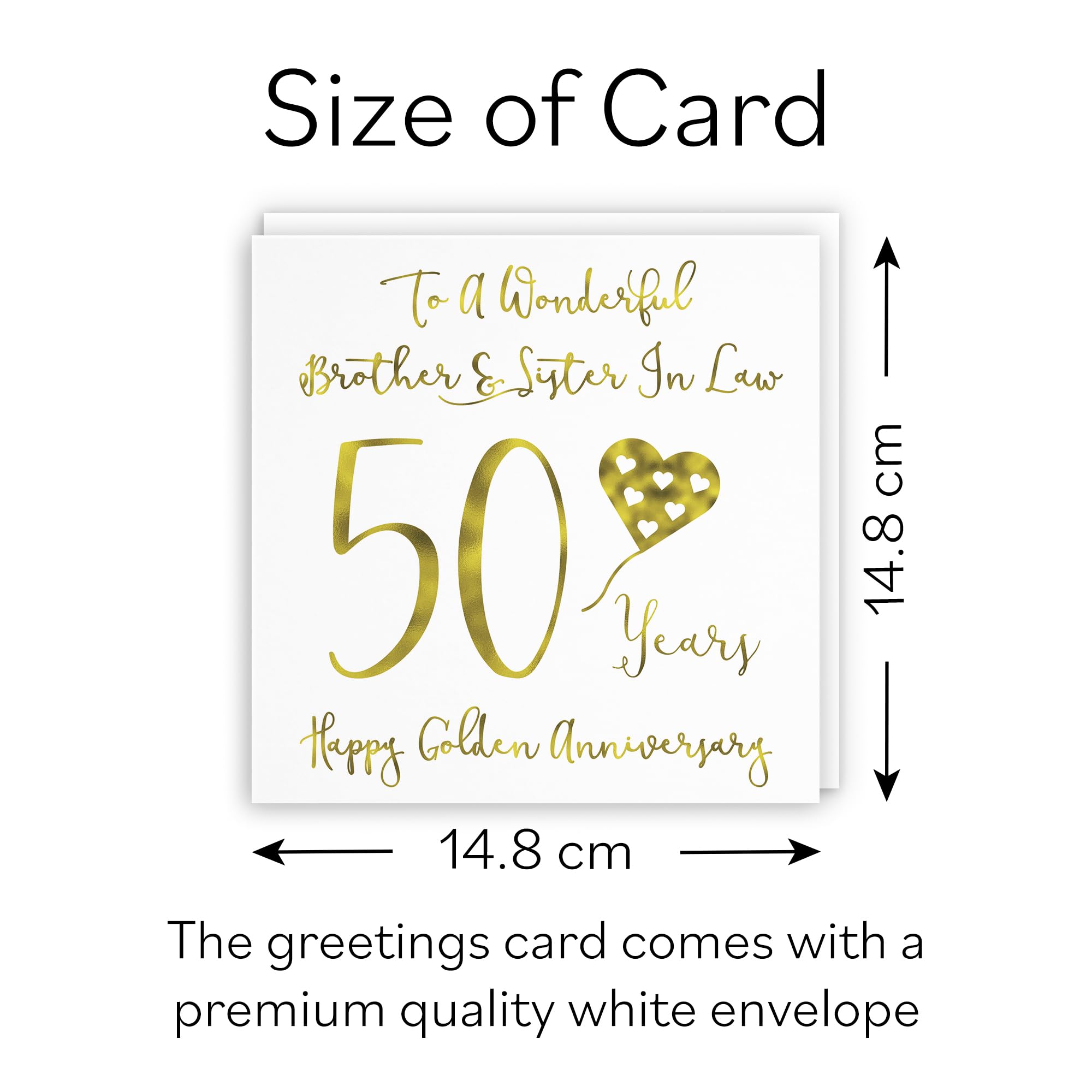 Hunts England, Brother And Sister In Law 50th Anniversary Card, To A Wonderful Brother & Sister In Law, 50 Years - Image 4