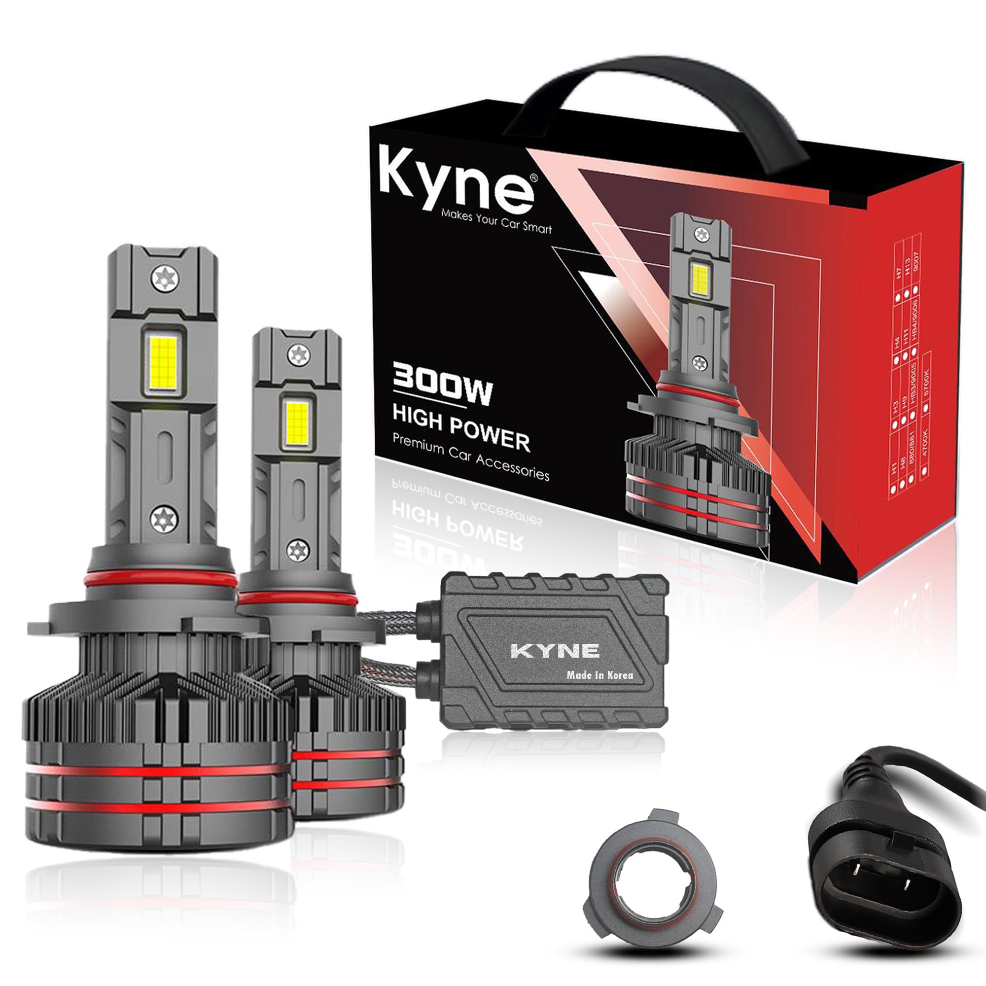 KYNE 300W High Power Premium LED Headlights Bulb –9005/HB3 6000K Cool White, 30,000 Lumens Ultra-Bright, IP68 Waterproof with 2 YEAR WARRANTY (2 Year Warranty, 9005/HB3)-image-40