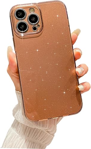 Funda compatible con iPhone 13 Pro de 6.1 pulgadas, bonita funda de silicona brillante de neón con purpurina de lujo, delgada, a prueba de golpes,