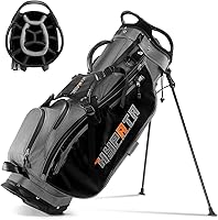 HYPATA 14-Way Leather Golf Stand Bag for Men - Lightweight 6.1lb with Cooler, Rangefinder Pocket, Rain Hood & Full Storage