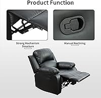 Vista 5 de Juego de sofá seccional reclinable manual, juegos de muebles de sala de estar de cuero regenerado en forma de L, sofá de esquina seccional